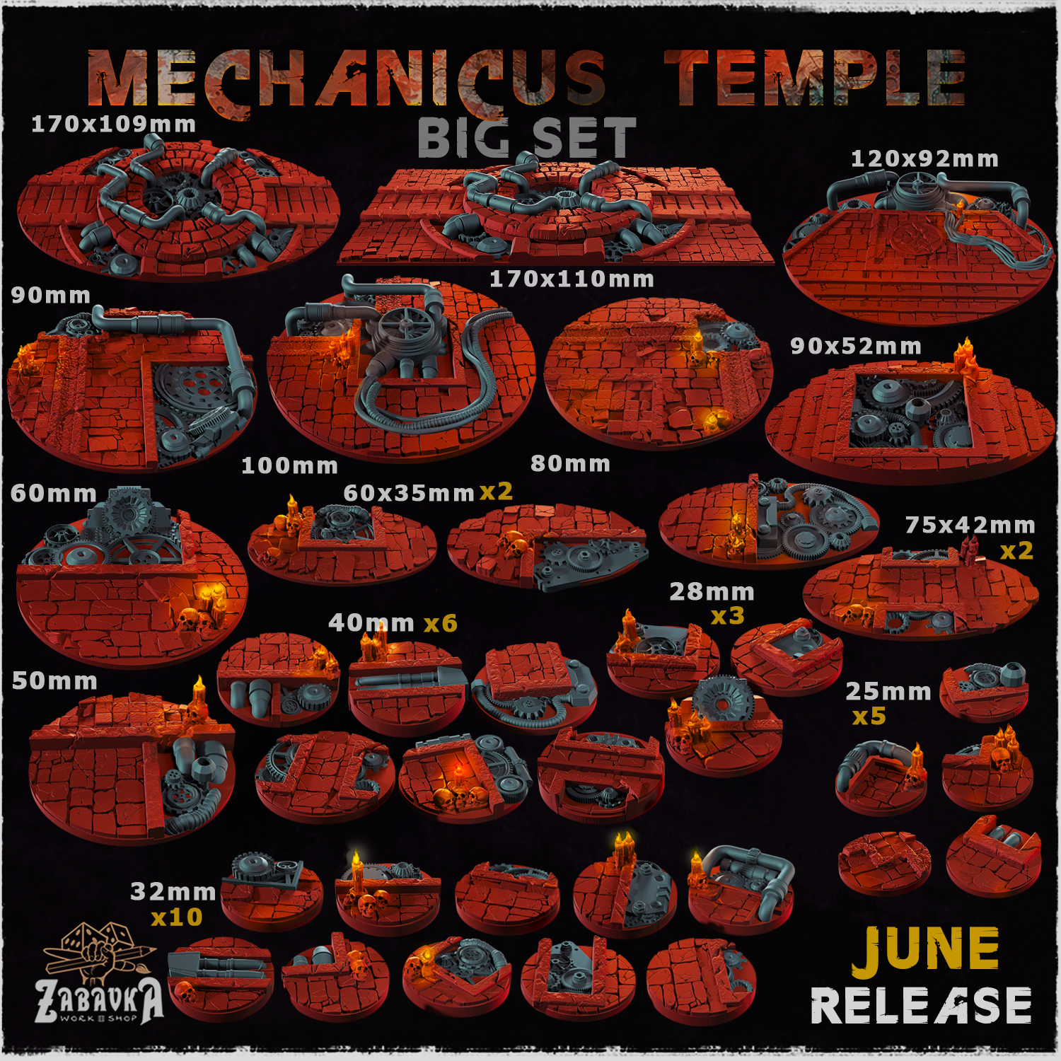 Mechanicus Temple - Bases & Toppers (Big Set++)
